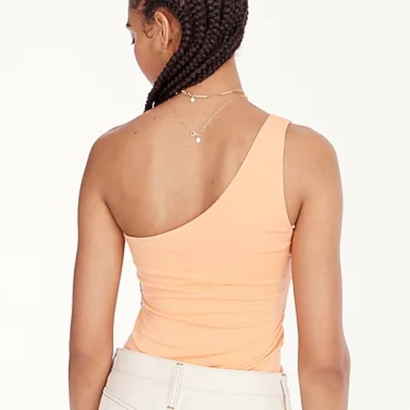 J crew formknit one shoulder tank top bright canteloupe - Picture 2 of 4